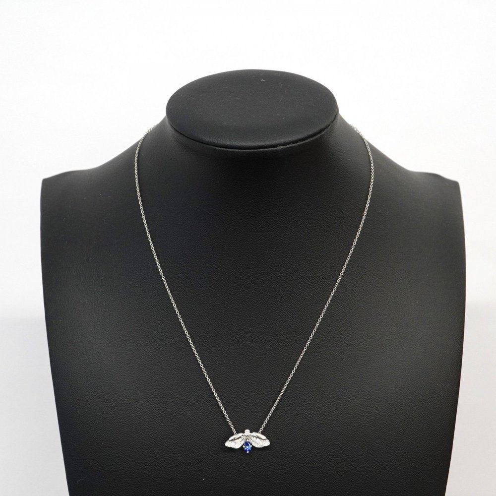 Tiffany & Co. Silver Necklace with Blue Gemstone Butterfly - Picture 7 of 8